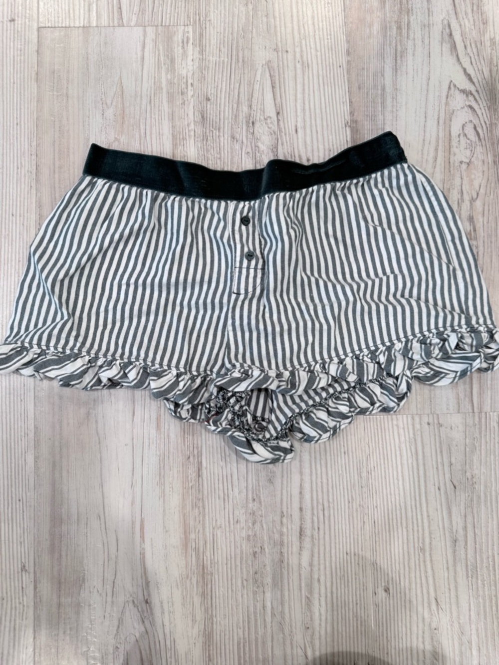 PINK Victoria's Secret Green Stripe-Lined Lounge Shorts